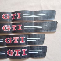 Качествени черен карбон стикери за прагове с лого GTI за кола автомобил джип + подарък , снимка 4 - Аксесоари и консумативи - 45682130