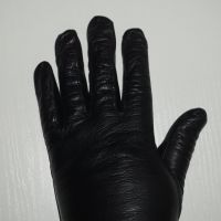 Черни Дамски Ръкавици От Естествена Кожа Размер S, снимка 3 - Ръкавици - 45423309