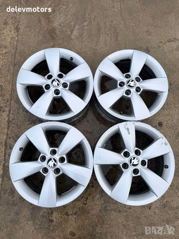 5x100 Skoda алуминиеви джанти 6J, ET 38,  15C, 5JA601025 от Skoda Rapid 1.4 TDI, 90 кс., FD7CW004, снимка 1