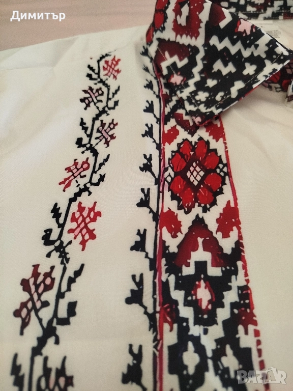 Мъжка риза с принт в етно стил, снимка 1