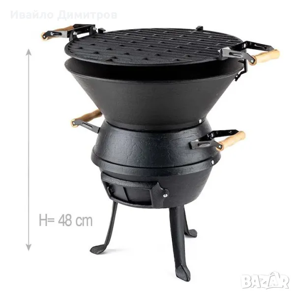 Чугунено барбекю , 35.5х36см, Черен, снимка 1