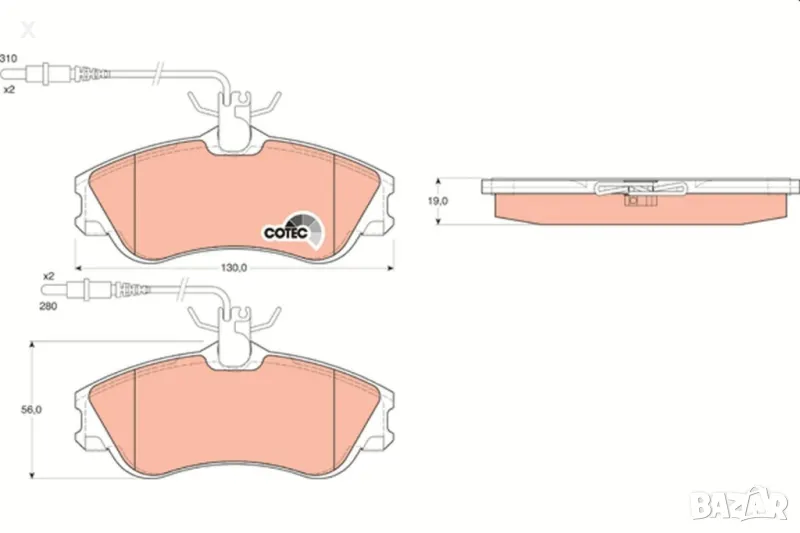 Trusting 226.0 ПРЕДНИ НАКЛАДКИ CITROEN Berlingo / First, Xsara / PEUGEOT 306, Partner 1993-2015 , снимка 1