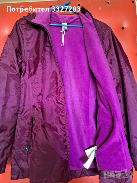 Quechua, дамско яке с качулка ,против дъжд със подплата от тънък слой полар М, снимка 1