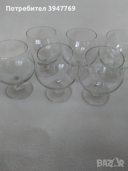 6 стъклени чаши за коняк , снимка 1