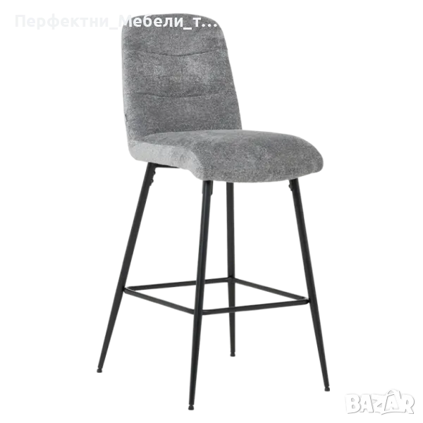 Удобен тапициран бар стол-здрава устойчива метална конструкция,степенки,икономична цена!, снимка 1