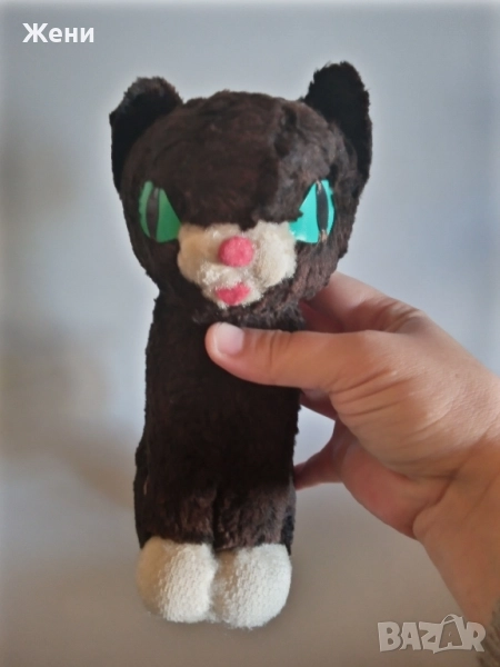 Старо Соц. плюшено винтидж коте с твърд пълнеж , снимка 1