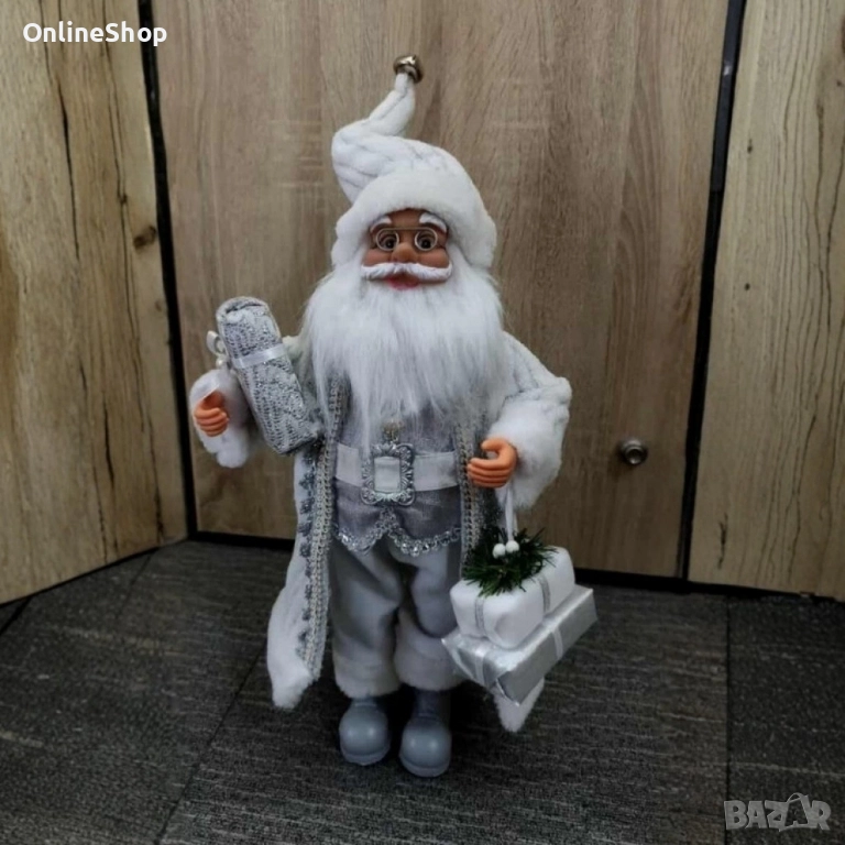 Декоративен Дядо Коледа в сиво, снимка 1