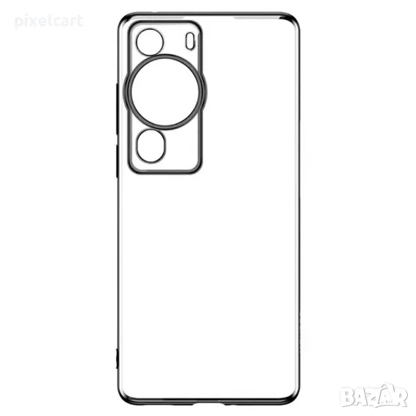 Силиконов калъф SULADA за Huawei P60/ P60 Pro, черен-прозрачен, снимка 1