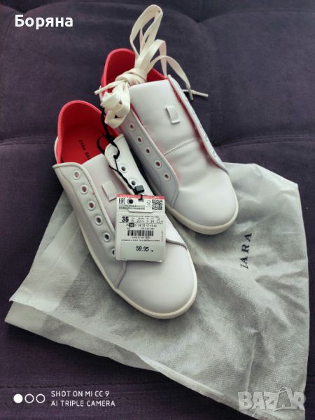Zara нови бели кецове, снимка 1