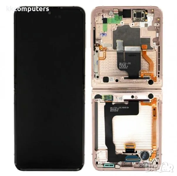 LCD Дисплей за Samsung SM-F721B Galaxy Z Flip 4 / GH82-29440B / Тъч скрийн + Рамка / Розов / КЛАС A , снимка 1