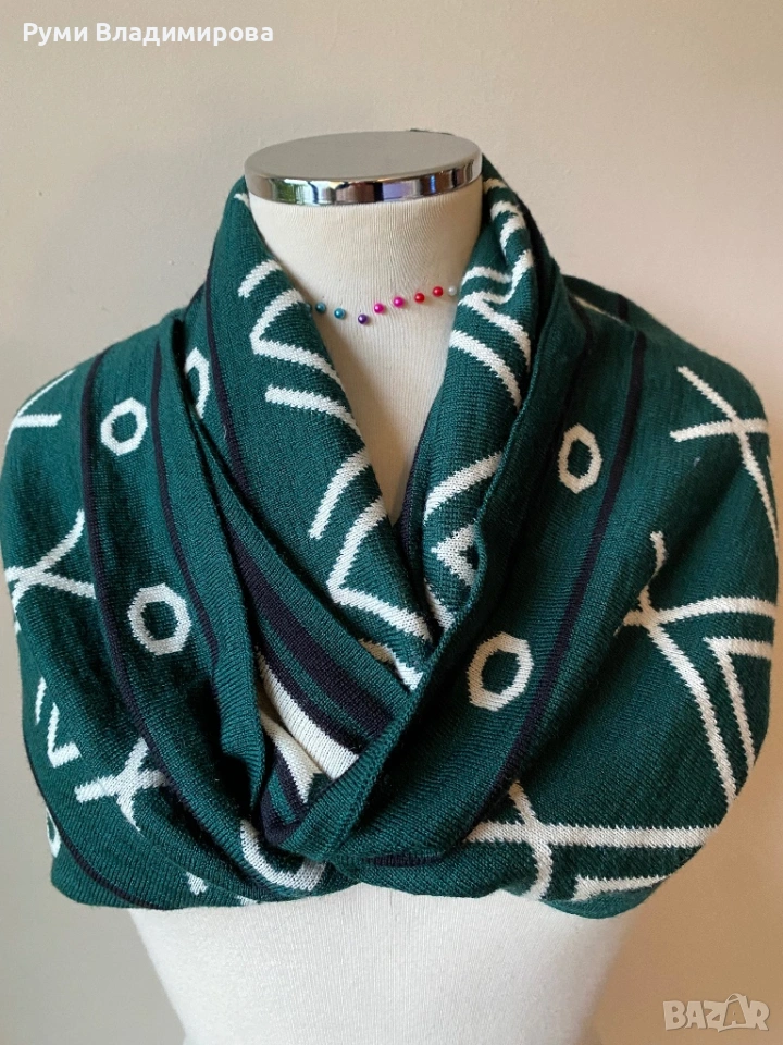 Звлен шал тип яка от 100 % вълна мерино, снимка 1