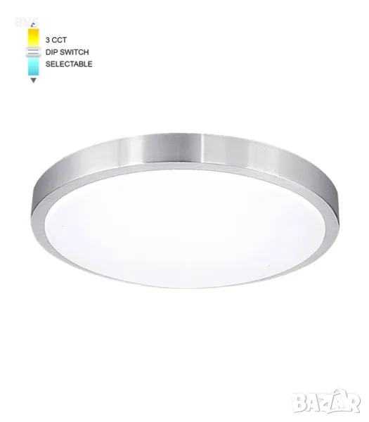 LED плафон Ø400 30W 3xCCT VITO никел, снимка 1