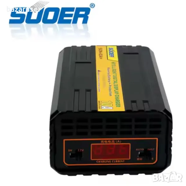 Ново Зарядно за акумулатор SUOER 6V-12V 10Amp+ -814601, снимка 1