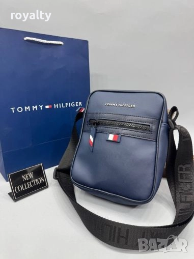 Tommy Hilfiger Синя Мъжка Кожена Чанта , снимка 1