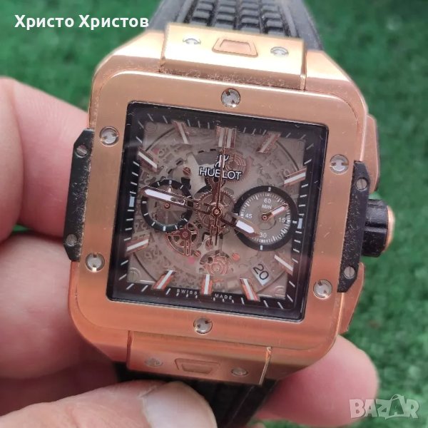 Мъжки луксозен часовник Hublot Square Bang Au750/Titanium , снимка 1