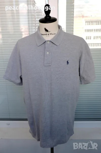 Polo By Ralph Lauren Classic Fit Men`s Grey Short Sleeve Polo Shirt - мъжка тениска размер XL, снимка 1