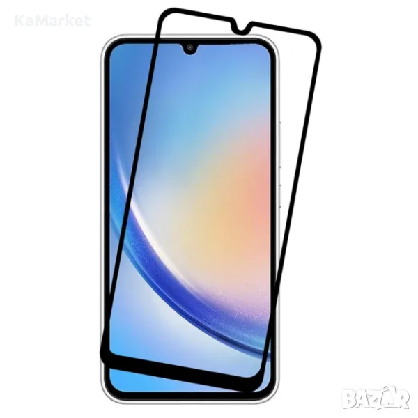 Стъклен протектор за дисплей MBX 9D Paper Box Flat, За Samsung Galaxy A16, Черен, снимка 1