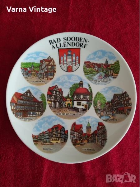 Колекционерска порцеланова чиния Bad Sooden Allendorf. Германия, снимка 1