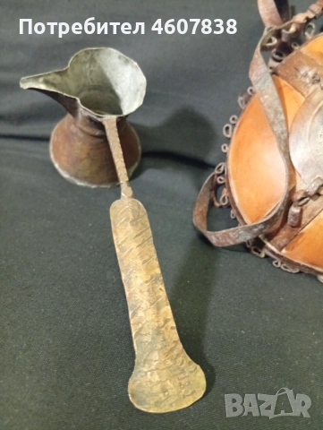 Джезве ковано и бъклица глинена, снимка 6 - Антикварни и старинни предмети - 52294357