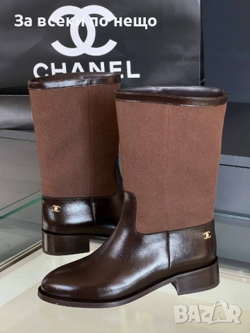 Chanel Дамски Кафеви Ботуши Шанел Код E1191, снимка 5 - Дамски ботуши - 53227110