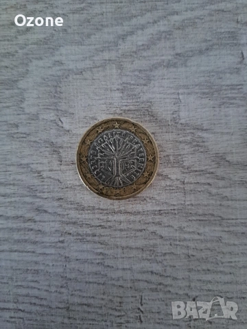 Френска Евро монета от 1 Евро- дървото на живота, снимка 2 - Нумизматика и бонистика - 53884849