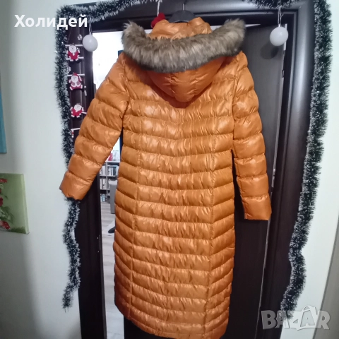 Дълго яке с вата,цвят горчица, снимка 2 - Якета - 52955609