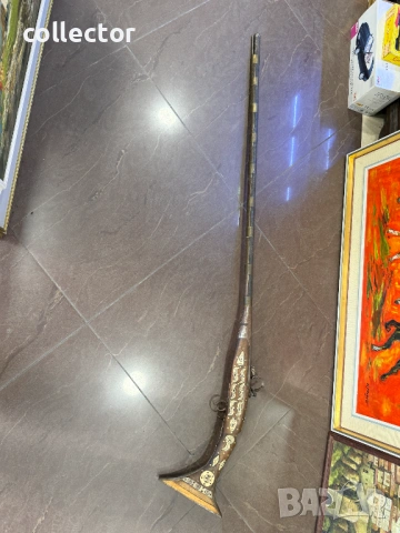 Стара кремъчна пушка с костни набивки, снимка 6 - Антикварни и старинни предмети - 53901090