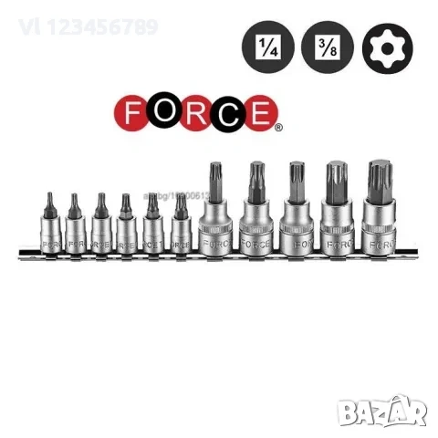 Вложки TORX с отвор 1/4 - 3/8 от T10 до T60 11части