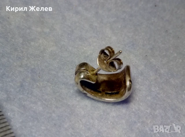 ЕЛЕГАНТНА СКЪПОЦЕННА СРЕБЪРНА ОБЕЦА СРЕБРО 925 с ФАСЕТИРАНИ БЛЕСТЯЩИ МАРКАЗИТИ 28589, снимка 3 - Обеци - 50542142