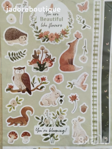 Релефни скрапбук стикери с брокат 2 листа - различни видове, снимка 5 - Други - 46506847