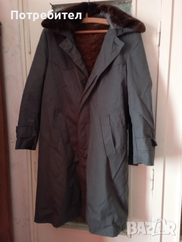 Мъжка шуба с подплата от агнешка кожа -  военна /габина/, снимка 8 - Палта - 52441324