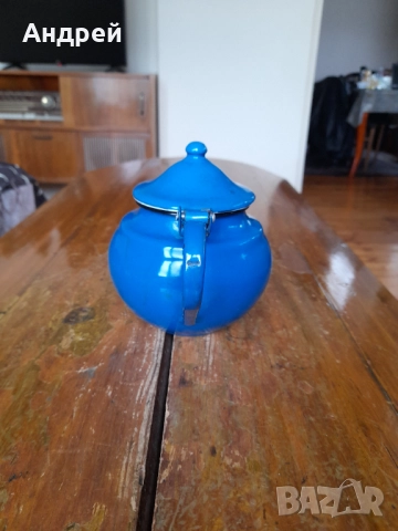 Стар емайлиран чайник #81, снимка 4 - Други ценни предмети - 52203790