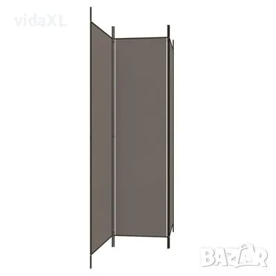 vidaXL Параван за стая, 3 панела, антрацит, 150x220 cм, текстил（SKU:350196）, снимка 4 - Портманта - 48526387