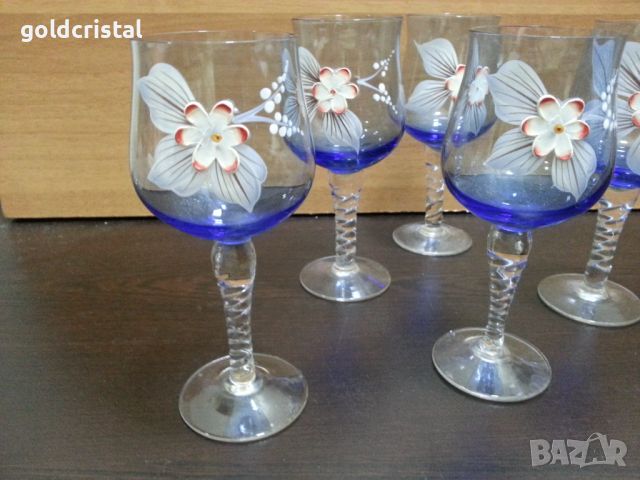 Ретро стъклени чаши Бохемия , снимка 2 - Антикварни и старинни предмети - 46336797