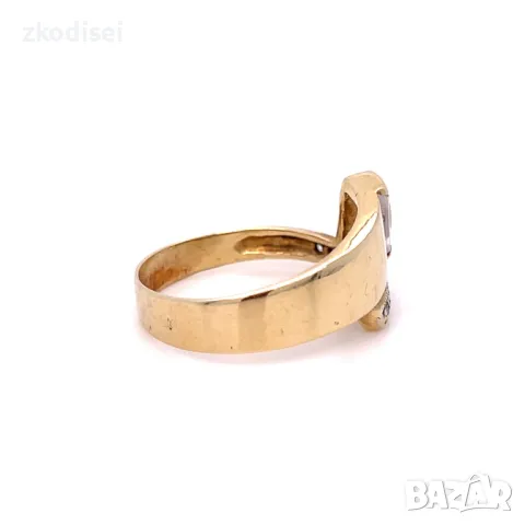 Златен дамски пръстен 3,37гр. размер:55 14кр. проба:585 модел:11558-4, снимка 3 - Пръстени - 50300025