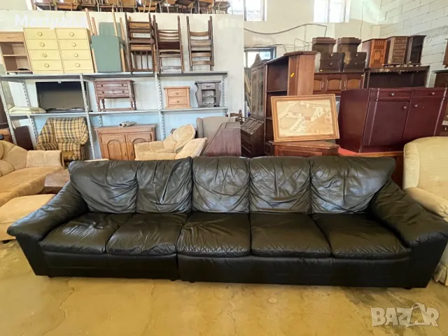 Ъглов / Прав диван - Естествена кожа , снимка 9 - Дивани и мека мебел - 50065311