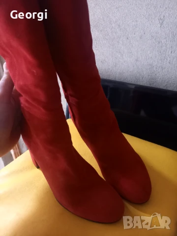 Дамски Ботуши чисто нови червени, снимка 5 - Дамски ботуши - 51133441