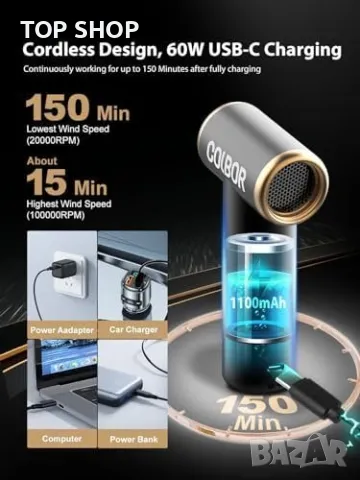 Нова Мощна Въздушна Духалка с LED светлина Чисти електроника, снимка 7 - Друга електроника - 49923234