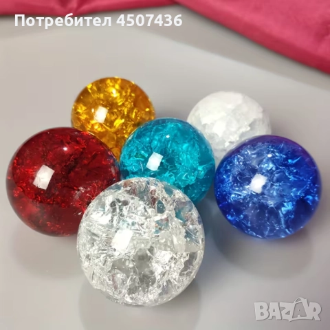 7 бр. Цветни кристални топки с леден крак, креативни занаяти, подходящи за спалня,кухня,всекидневна, снимка 4 - Декорация за дома - 52827486