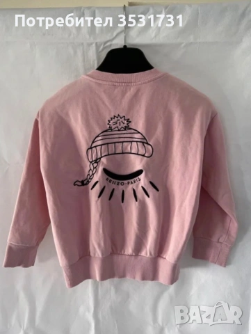 Kenzo розов суичер за момиче - размер 8 години, снимка 3 - Детски Блузи и туники - 53836439