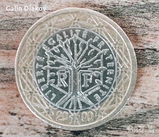 Колекционерска монета 1 евро Франция 2000г. дефектно, снимка 2 - Нумизматика и бонистика - 45354778