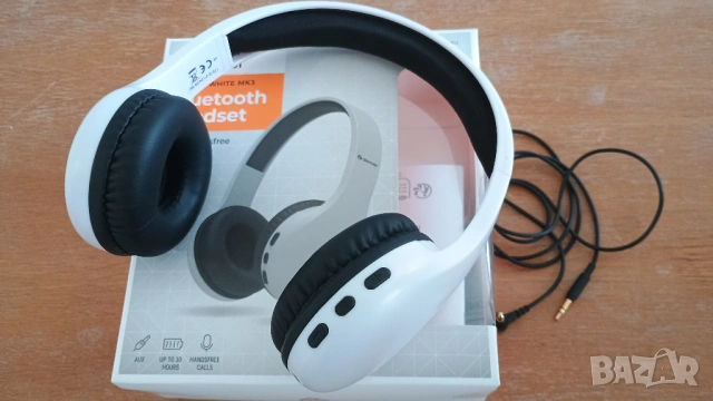 Безжични слушалки бели DENVER BLUETOOTH HEADSET BTH-240 WHITE, снимка 4 - Bluetooth слушалки - 54270274