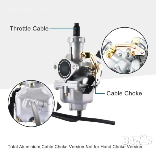 Карбуратор GOOFIT PZ27 за ATV и мотори XR100 CB125 XL125 CM185 ATC185 ATC200 TRX250, снимка 4 - Аксесоари и консумативи - 50138238