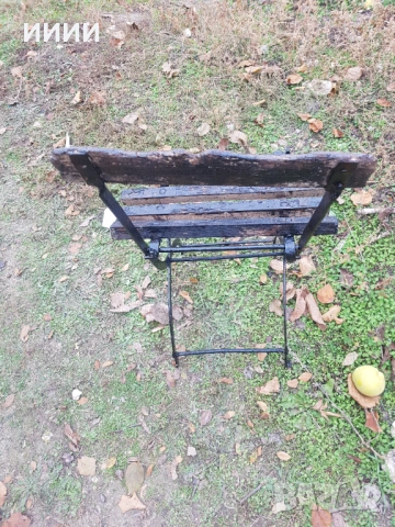 Стар сгъваем стол, снимка 2 - Антикварни и старинни предмети - 53904821