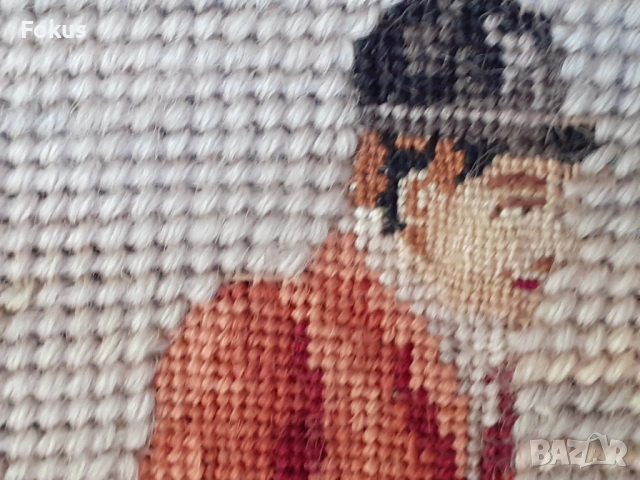 ПРЕКРАСЕН СТАР ГОБЛЕН С ВЪЛНЕНИ КОНЦИ НА ЛОВНА ТЕМАТИКА, снимка 5 - Антикварни и старинни предмети - 53517160