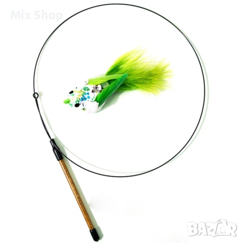 Нов комплект Играчки за котки от пера с вендуза, снимка 2 - За котки - 54203518