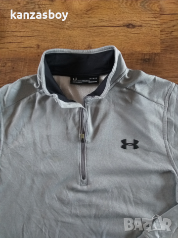 Under Armour Armour Fleece 1/2 Zip - страхотна мъжка блуза Л, снимка 2 - Спортни дрехи, екипи - 44959958