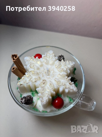 Коледни соеви свещи, снимка 2 - Ръчно изработени сувенири - 52352793