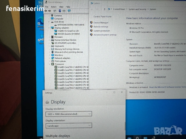15.6' Full HD IPS i7-6820HQ HP Zbook G3 16GB DDR4/128GB NVMe+500GB/Quadro M1000M/Бат 4ч, снимка 6 - Лаптопи за работа - 53259717