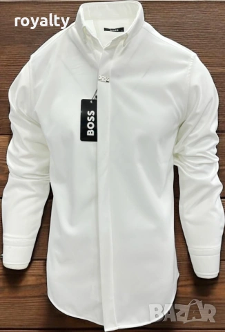 Hugo Boss Нова Бяла Мъжка Елегантна Риза Хюго Бос 